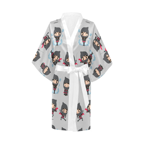 Cute ninja pattern Women's Short Kimono Robe