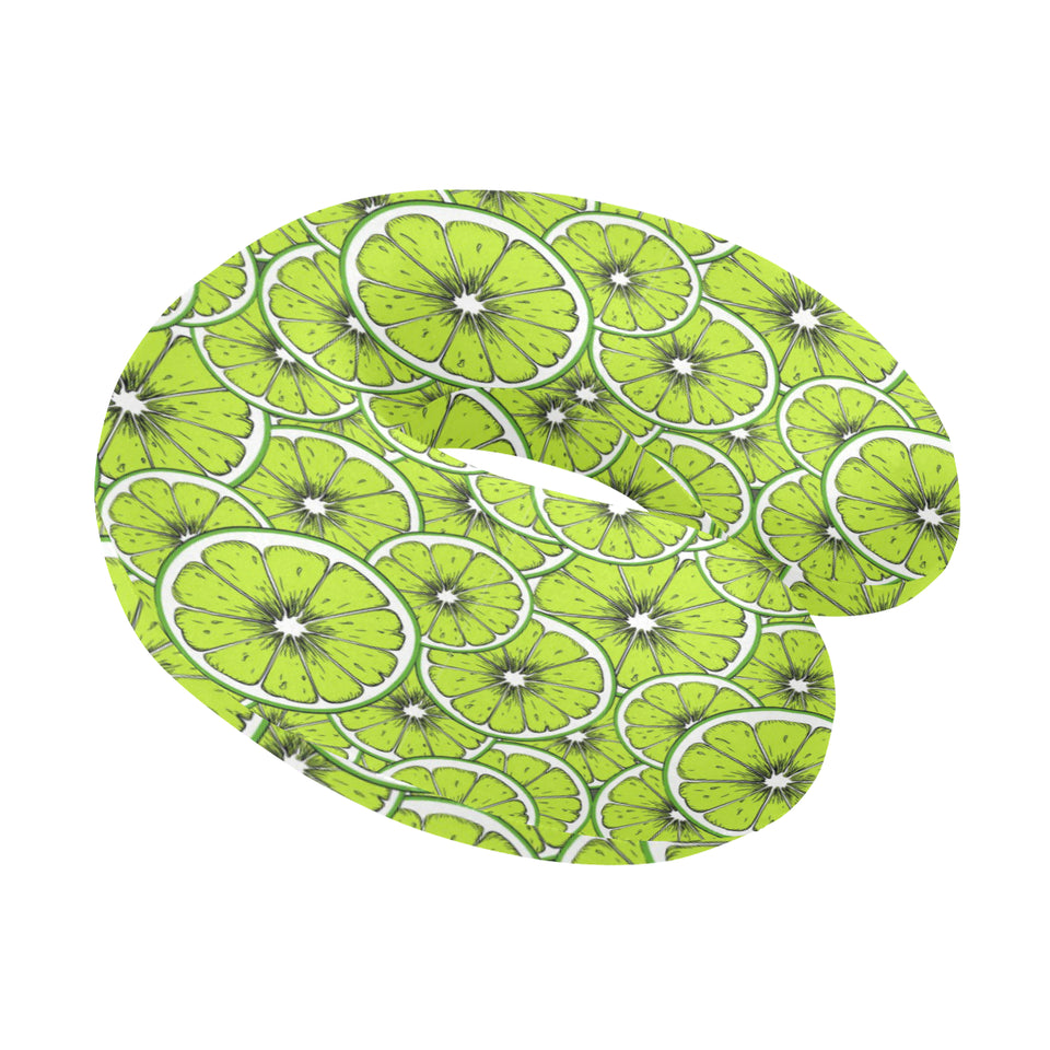 Slices of Lime design pattern U-Shaped Travel Neck Pillow