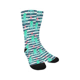 Cute octopuses heart striped background Crew Socks