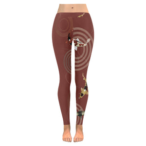 Fancy Carp red background Women's Legging Fulfilled In US