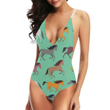 Colorful horses pattern Women's One-Piece Swimsuit