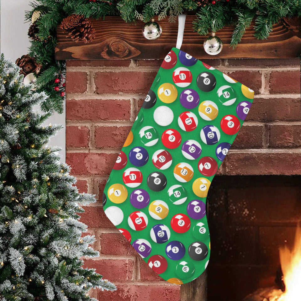 Billiard Ball Pattern Print Design 02 Christmas Stocking