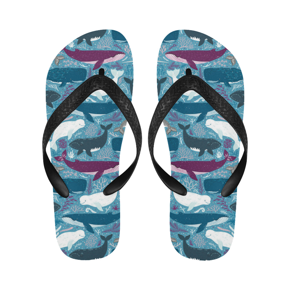 Whale design pattern Unisex Flip Flops