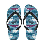 Whale design pattern Unisex Flip Flops