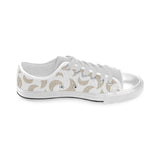 Cool gold moon abstract pattern Men's Low Top Canvas Shoes White
