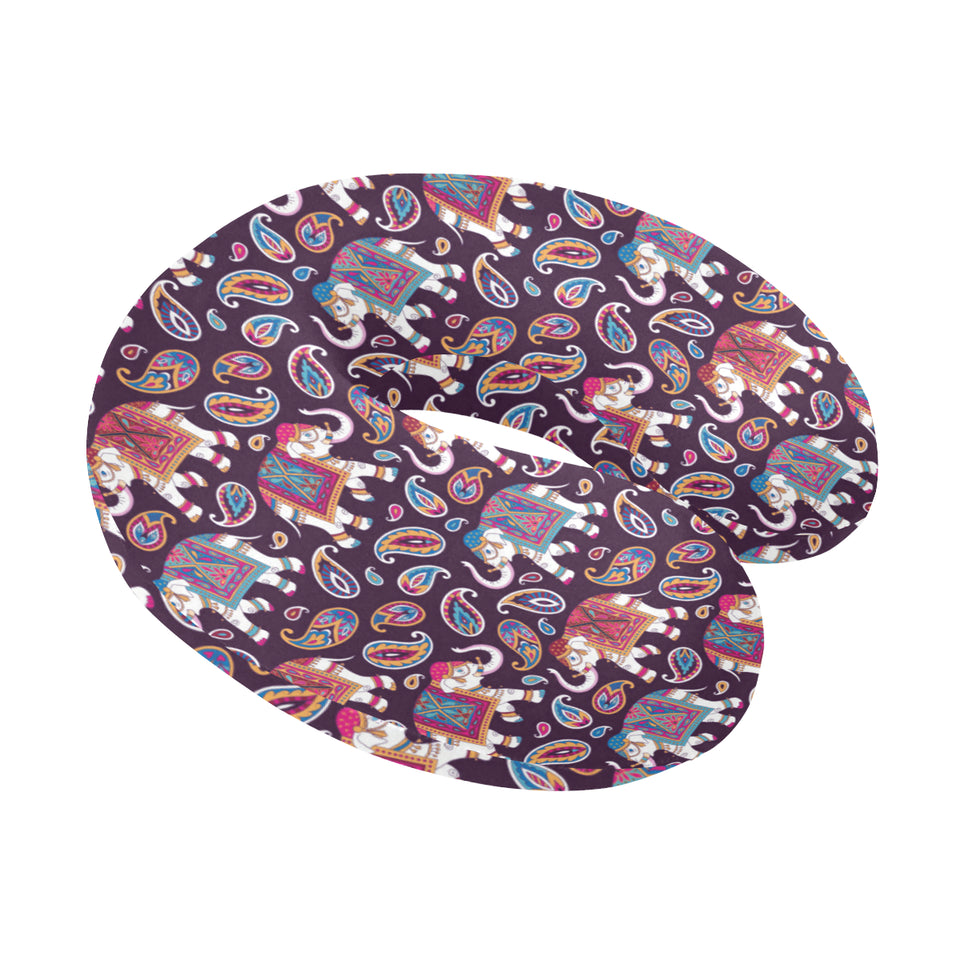 Elephant indian style ornament pattern U-Shaped Travel Neck Pillow