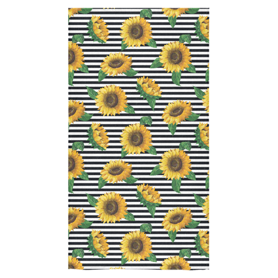 sunflowers ribbon background Bath Towel