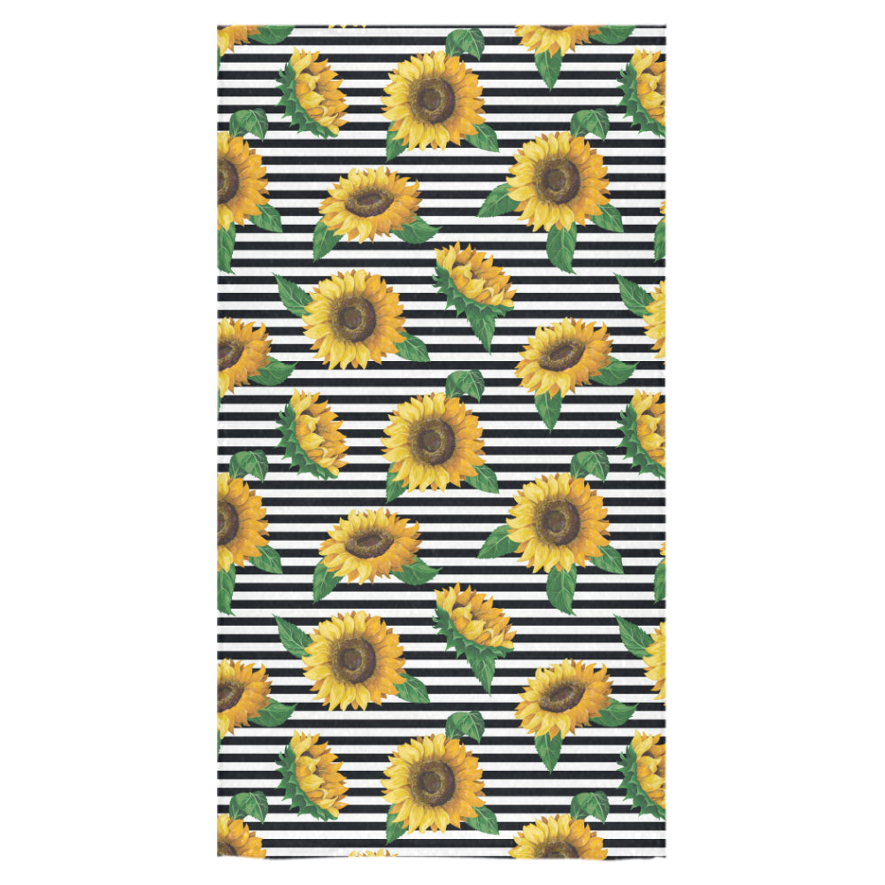 sunflowers ribbon background Bath Towel