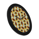 Watercolor papaya pattern Elegant Black Wall Clock