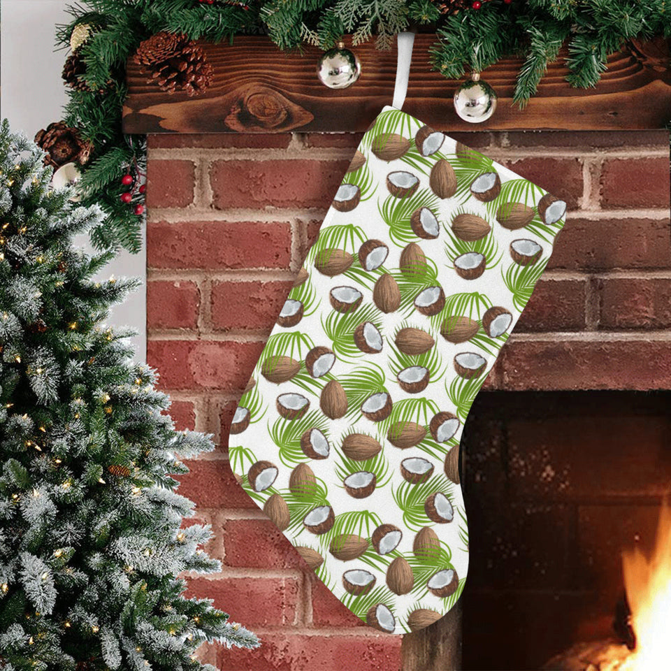 Coconut Pattern Print Design 04 Christmas Stocking