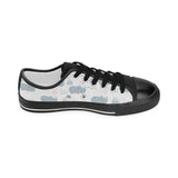 cute rhino heart pattern Kids' Boys' Girls' Low Top Canvas Shoes Black