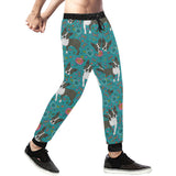 Boston terrier beautiful flower pattern Unisex Casual Sweatpants