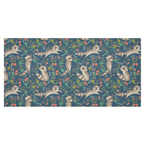 Raccoon tropical leaves pattern Tablecloth