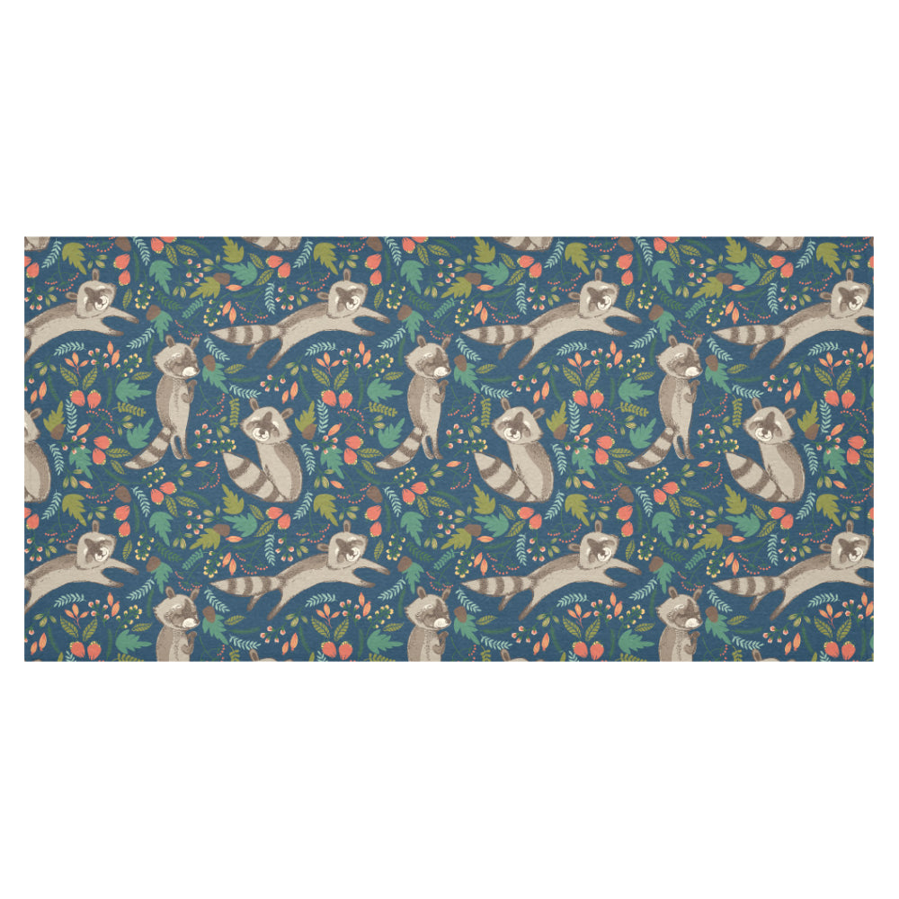 Raccoon tropical leaves pattern Tablecloth