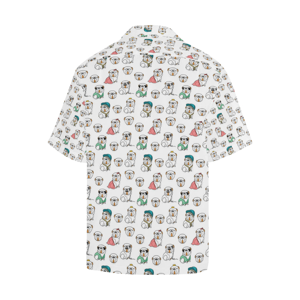 English Bulldog Pattern Print Design 03 Men's All Over Print Hawaiian Shirt (Model T58)