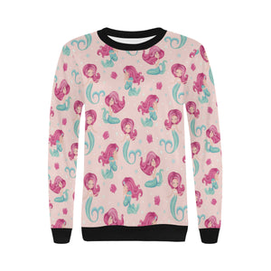 Cute little mermaid pattern Women's Crew Neck Sweatshirt