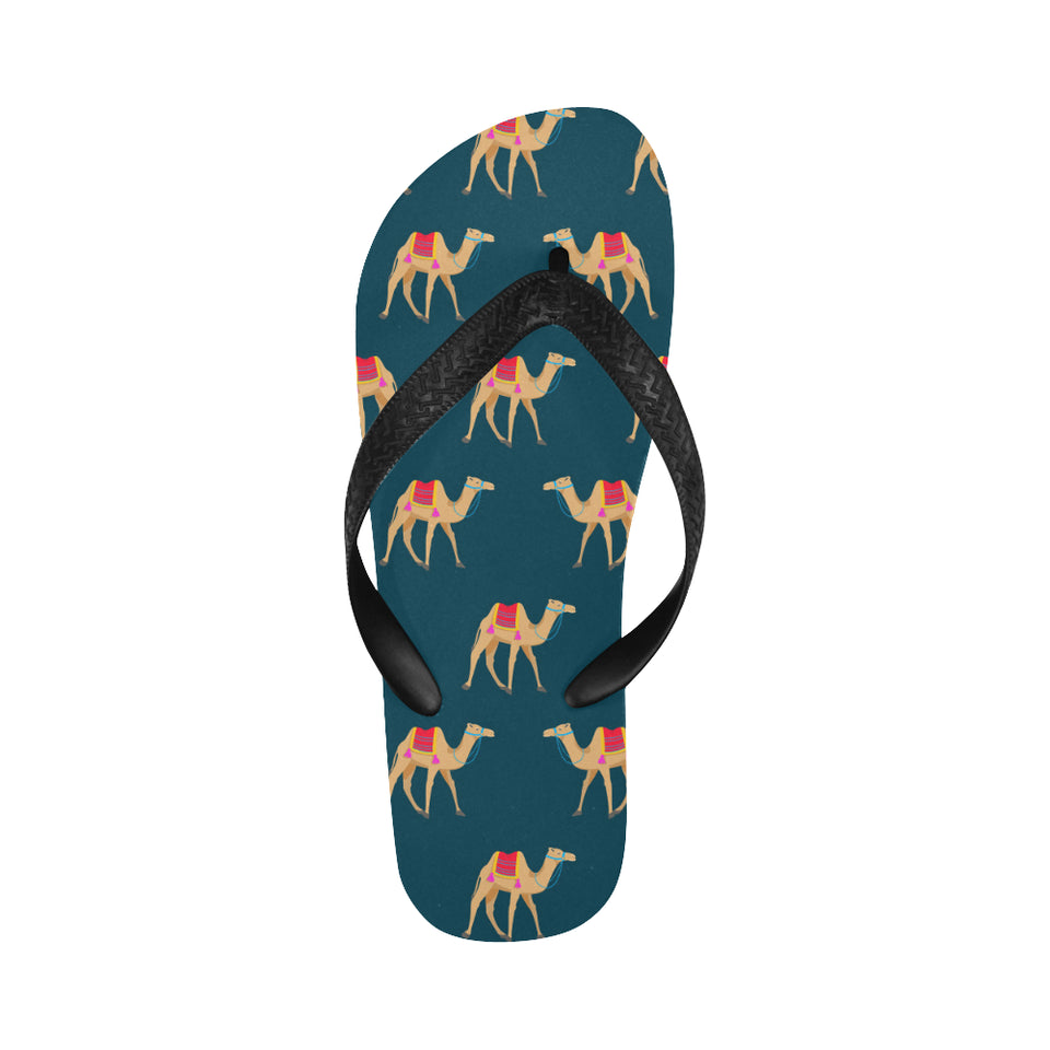 Camel pattern blue blackground Unisex Flip Flops
