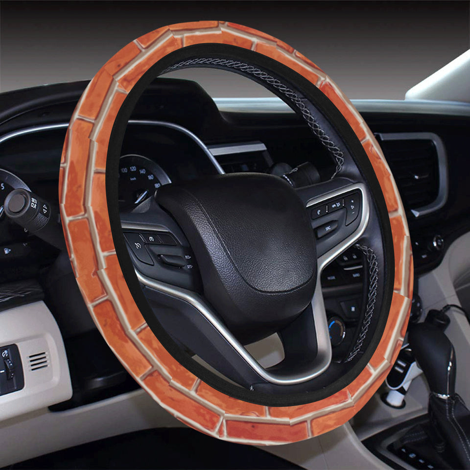 Brick Printed Pattern Print Design 03 Car Steering Wheel Cover