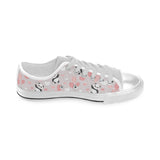 Cute panda ballon heart pattern Men's Low Top Canvas Shoes White