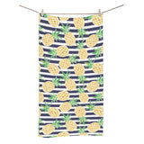 Pineapples pattern striped background Bath Towel