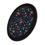 colorful space pattern planet star Elegant Black Wall Clock