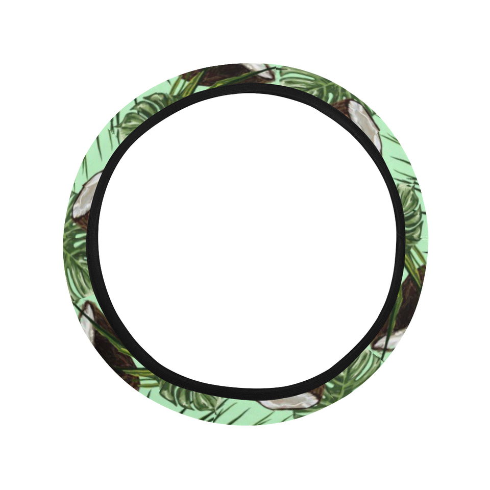 Coconut Pattern Print Design 02 Car Steering Wheel Cover