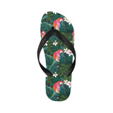 Parrot Palm tree leaves flower hibiscus pattern Unisex Flip Flops