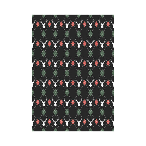 Deer Christmas new year pattern argyle House Flag Garden Flag