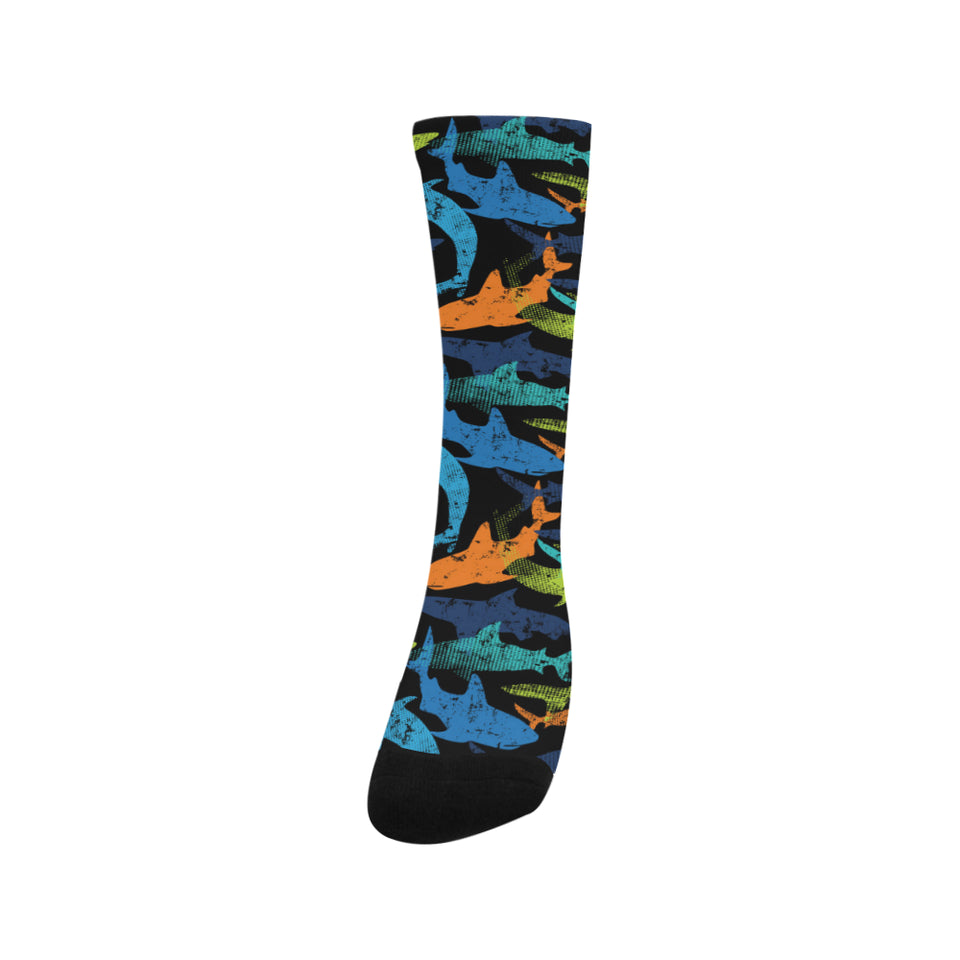 Colorful shark Crew Socks