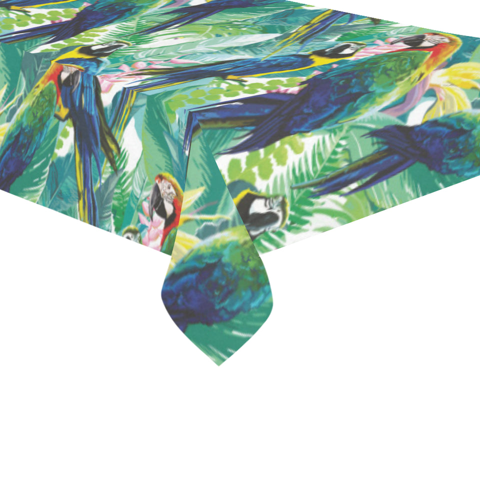 Colorful parrot exotic flower leaves Tablecloth