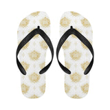 Gold Ornamental lotue waterlily symbol pattern Unisex Flip Flops