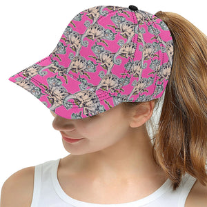 Chameleon lizard pattern pink background All Over Print Snapback Cap