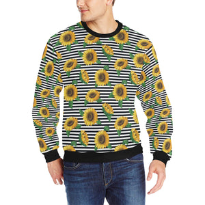 sunflowers ribbon background Men's Crew Neck Sweatshirt