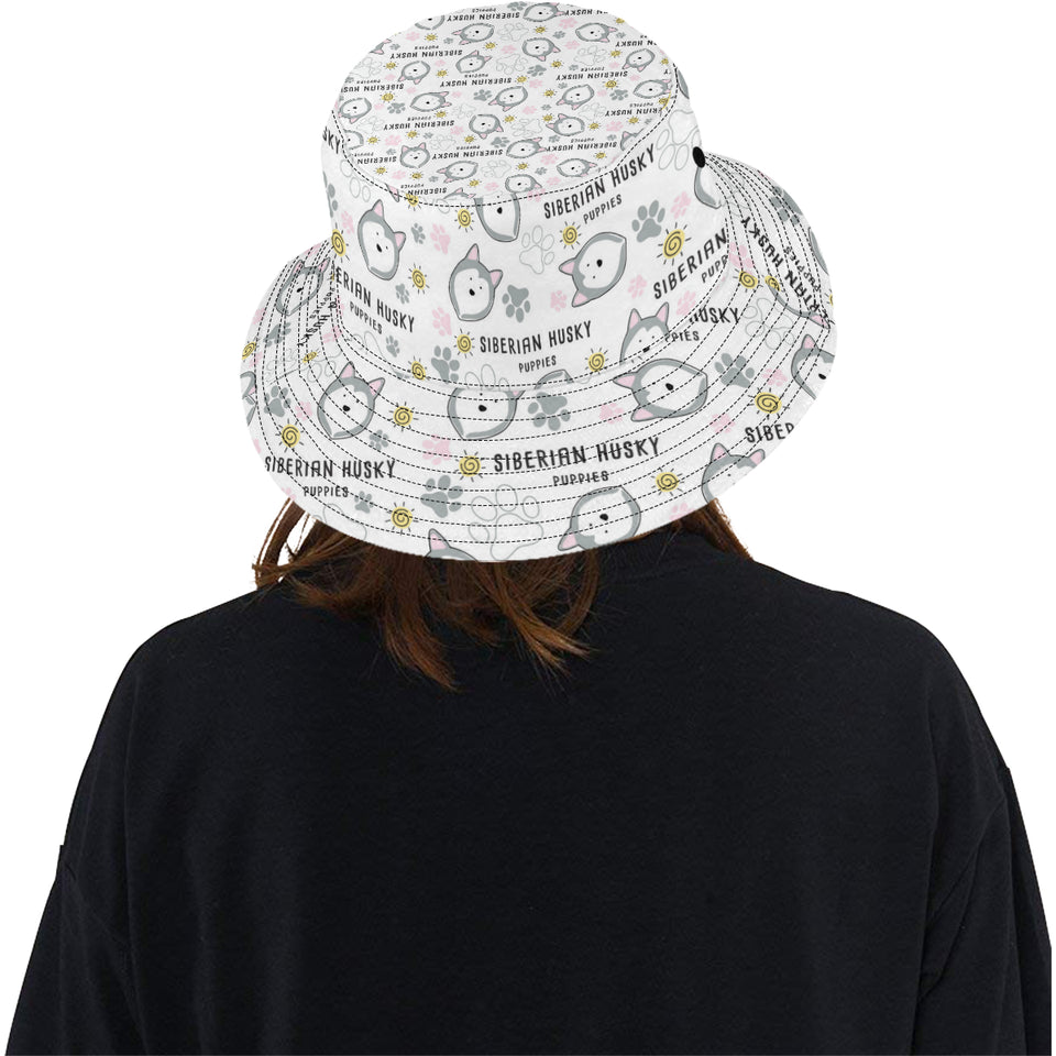 Siberian Husky design pattern Unisex Bucket Hat