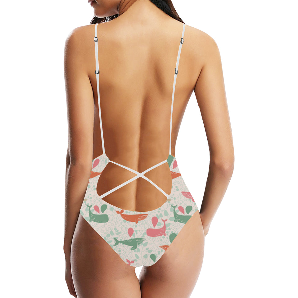 Cute whale pattern Women's One-Piece Swimsuit
