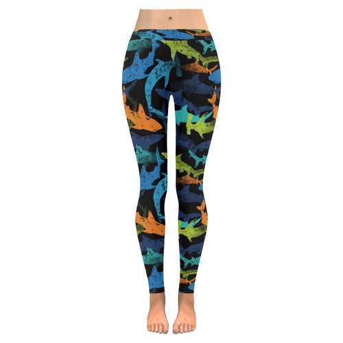 Colorful shark Women's Legging Fulfilled In US