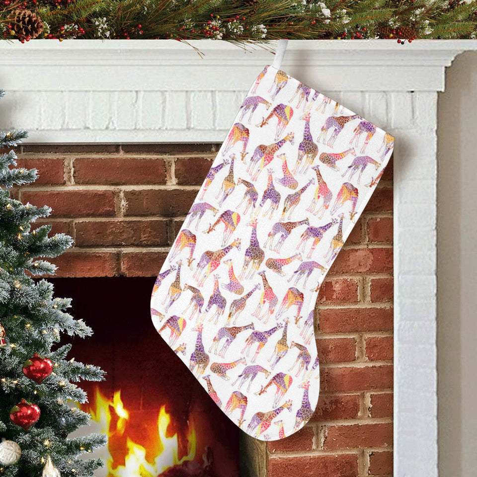 Giraffe Pattern Print Design 02 Christmas Stocking