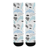 Cute dolphins Childish Style pattern Crew Socks