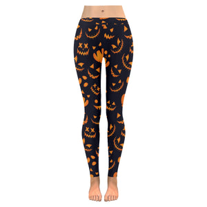 Halloween pattern Pumpkin background Women's Legging Fulfilled In US