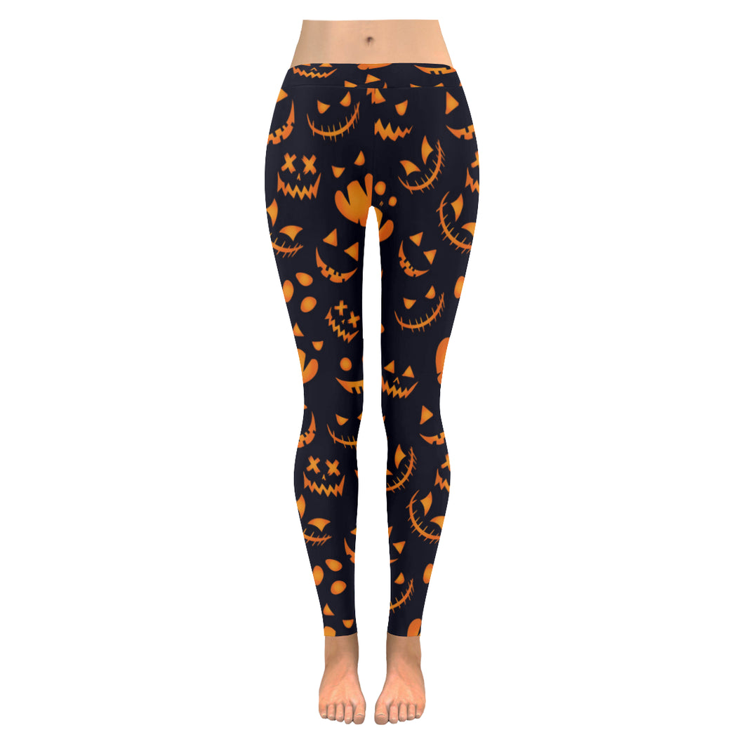 Halloween pattern Pumpkin background Women's Legging Fulfilled In US