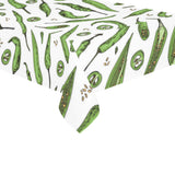 Hand drawn sketch style green Chili peppers patter Tablecloth
