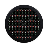 Deer Christmas new year pattern argyle Elegant Black Wall Clock