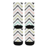 zigzag  chevron paint pattern Crew Socks