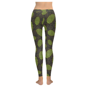 Hop pattern black background Women's Legging Fulfilled In US