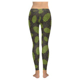 Hop pattern black background Women's Legging Fulfilled In US