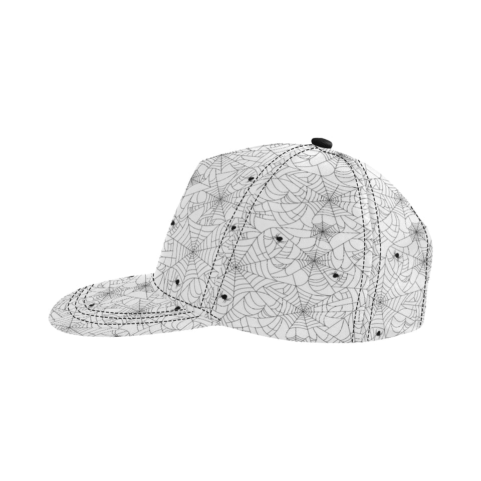 Spider web cobweb pattern white background All Over Print Snapback Cap