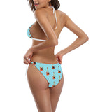 electric guitar pattern light blue background Sexy Bikinis Two-Piece Swimsuits