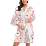 Cute sheep pattern Women's Short Kimono Robe