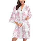 Sketch guava pattern Women's Short Kimono Robe