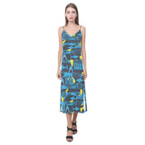 Shark dangerous V-Neck Open Fork Long Dress